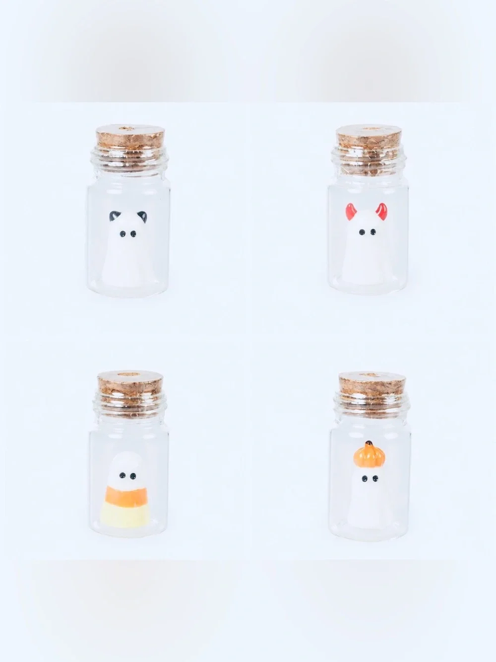 Target Bullseye Set of 4 Halloween Mini Glass Potion Bottles Complete Trinkets